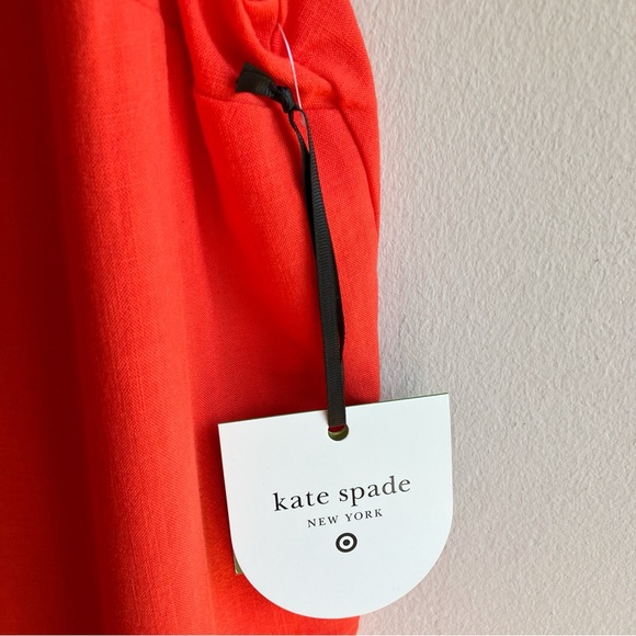 Kate Spade Target Red Scalloped Mini Dress Size M Sleeveless Cotton Sheath Shift - Picture 5 of 11